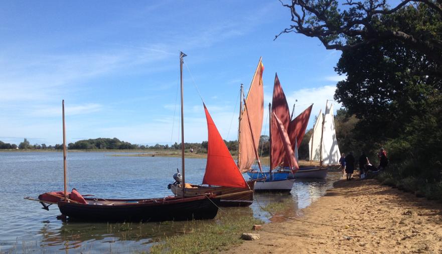 East Coast Gaffers gather with small boats at Aldeburgh © Stephen Foxall 2019 