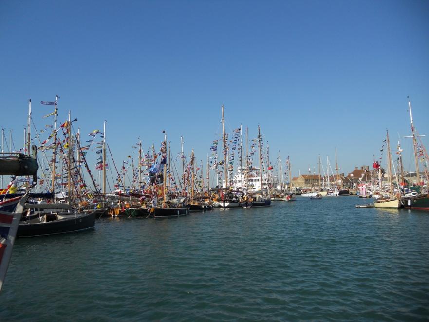 Yarmouth Harbour. It is a special sight with a fully dressed overall fleet of gaffers. © J Warren 2012 