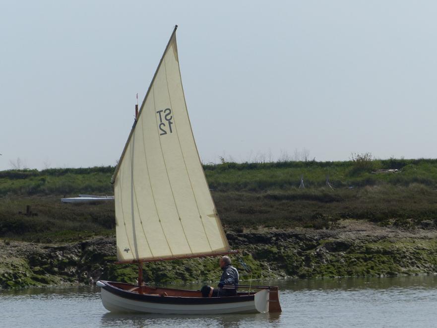 Clive Church, eventual winner, sails out to the start at Tollesbury 2016 © Sue Lewis 2016 
