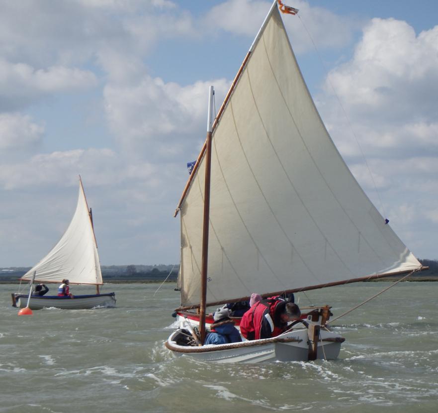 Racing for the mark. Smacks boats race for the mark at Tollesbury Rally, 2014 © Alison Cable 2014 