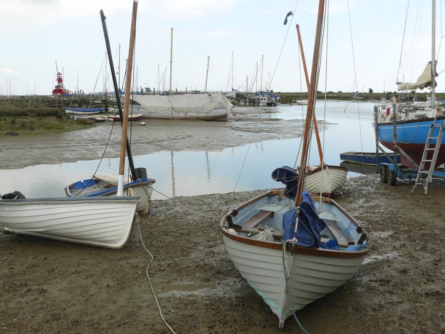 Waiting for the tide, smack boats on the hard at Tollesbury 2017 © Sue Lewis 2017 