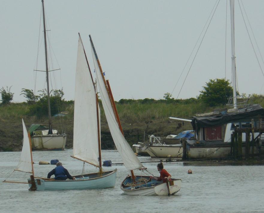 rog and AWOL crossing as they tack out of Woodrolfe Creek toward the start line, Tollesbury 2017 © Sue Lewis 2017 