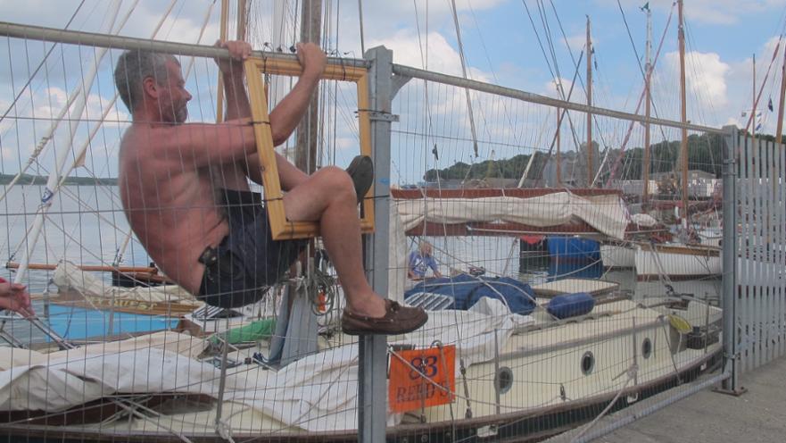What a picture! East Coast Gaffers protest about the fence at Mistley Quay, 2012 © Beverley Yates 2012 