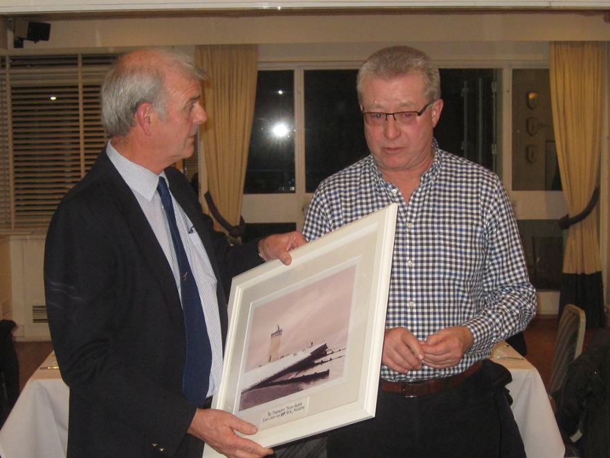 Mike McCarthy receives the Bateman's Tower Trophy from Robert Hill ©Richard Giles 