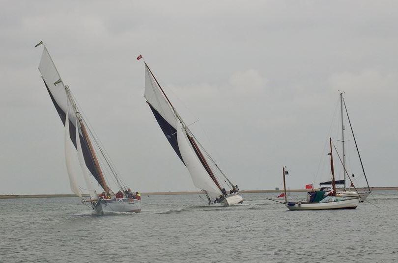 Smacks compete for the finish, East Coast Race, 2017 ©Julian Cable 