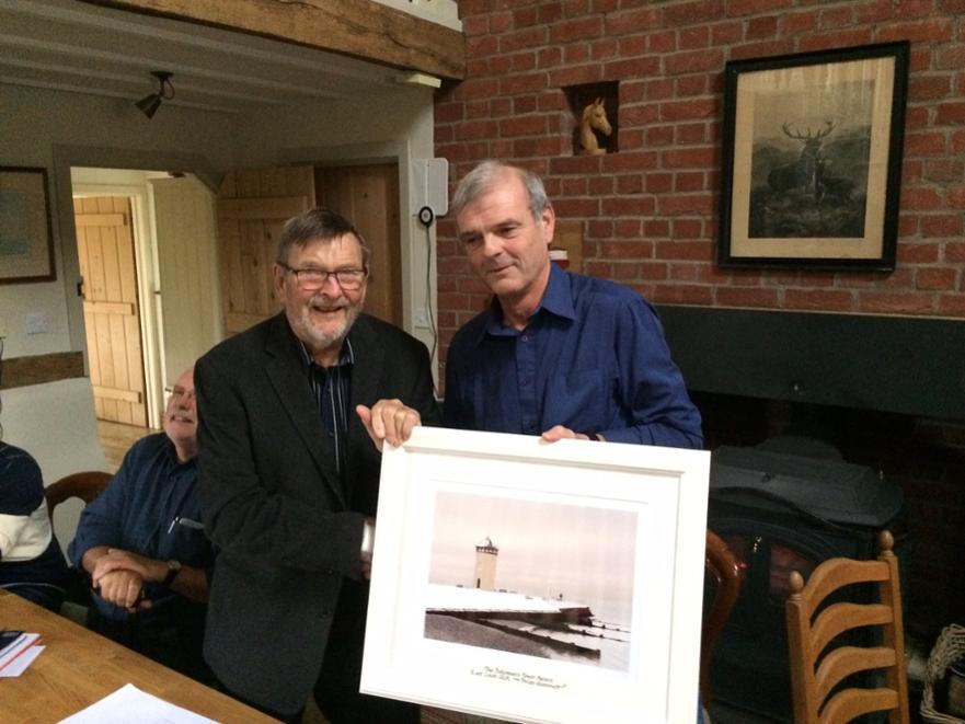 Brian Hammett receives the Bateman's Tower trophy from Robert Hill, East Coast President. ©Richard Giles