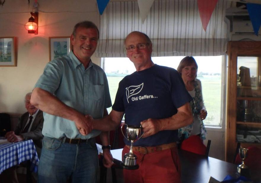 Skipper Martin receives the Concours d'Elegance trophy at OGA Southwold Rally, 2015 ©Alison Cable 