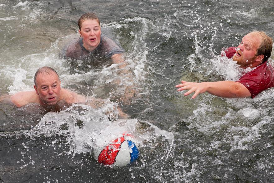 Fun and games with 'flubber' football, Ipswich, 2015 ©Tony Pickering 