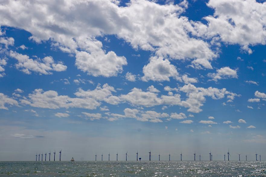 'Windotter' sails by the Gunfleet Windfarm, August Classics, 2017 ©Beverley Yates 2017 