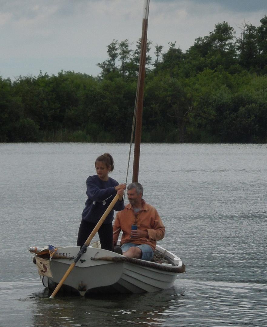 Maddy sculling 'Ripple' on Ranworth Broad, 2014 ©Marion Mosley 2014 