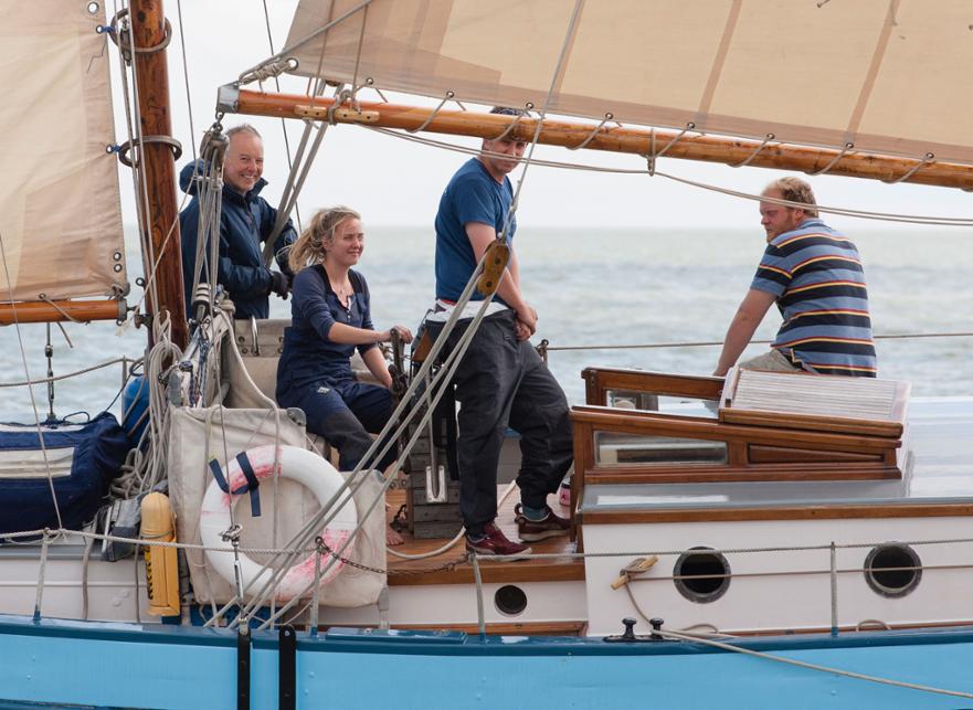 One of the largest boats in the East Coast fleet, 'Rely' and her young crew ©Tony Pickering 2015 