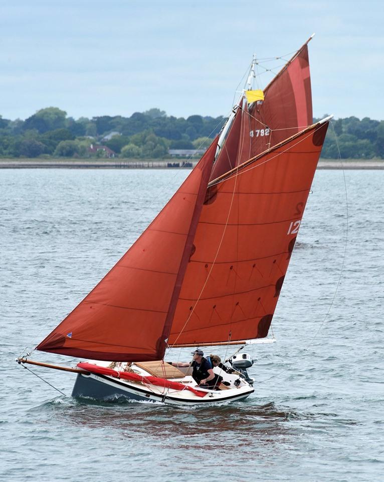 Typical Gaffer sailing - Mouse with Harbinger behind ©J Green 